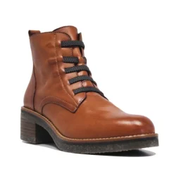 Botines tacón Suite009 marrones de piel con cordones elásticos