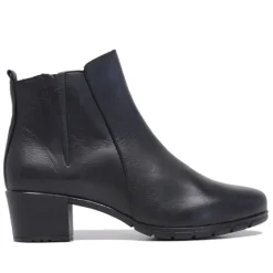 Botines tacón Suite009 negros de piel de corte clásico con tacón medio