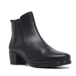 Botines tacón Suite009 negros de piel de corte clásico con tacón medio