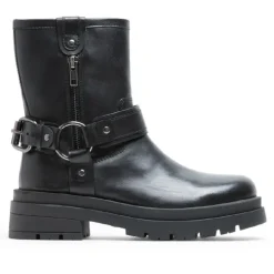 BOTINES TRACK DE PIEL NEGROS CON CREMALLERA NASYA PORRONET