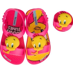 CHANCLAS DE BEBé IPANEMA LOONEY TUNES BABY PINK/NEON PINK