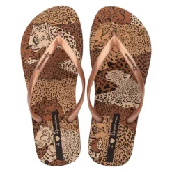 CHANCLAS DE MUJER IPANEMA ANIMAL PRINT VI FEM BEIGE/GOLD