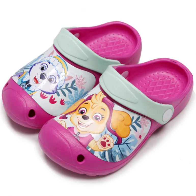 Chanclas Leomil de la Patrulla Canina - Everest y Skye en Rosa y Verde