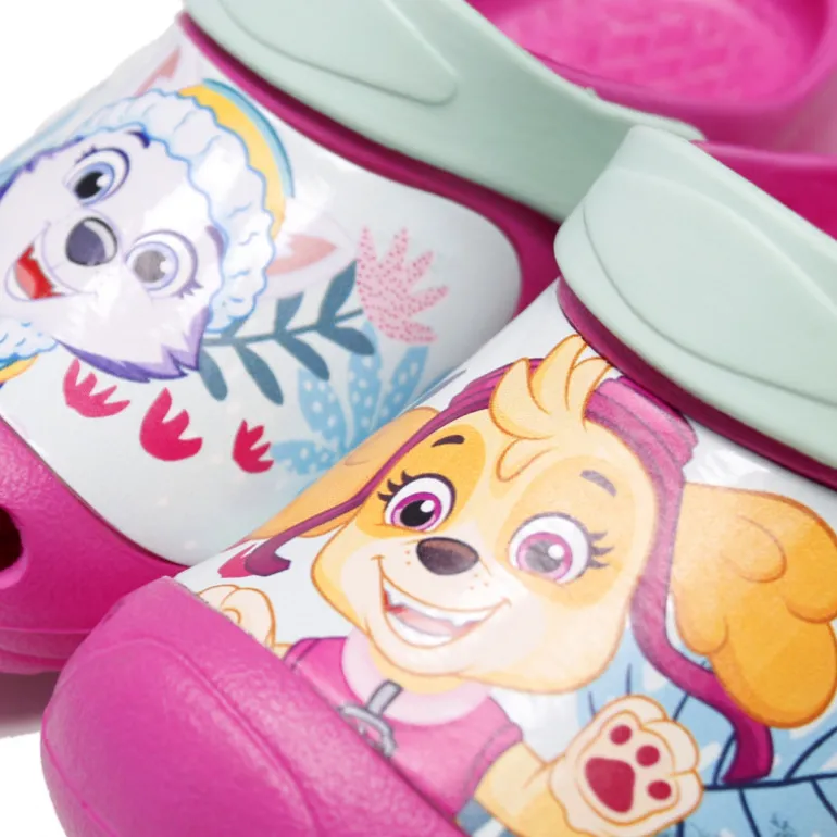 Chanclas Leomil de la Patrulla Canina - Everest y Skye en Rosa y Verde
