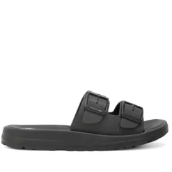 Chanclas Nicoboco lamber negras con doble hebilla