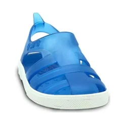 chanclas Pablosky azules con contraste de suela blanca