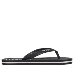 Chanclas Pepe Jeans bay beach negras con detalles blancos y tira al dedo