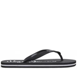 Chanclas Pepe Jeans bay beach negras con detalles blancos