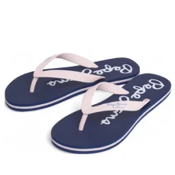 Chanclas Pepe Jeans bay beach azules y rosas con detalles blancos y tira al dedo