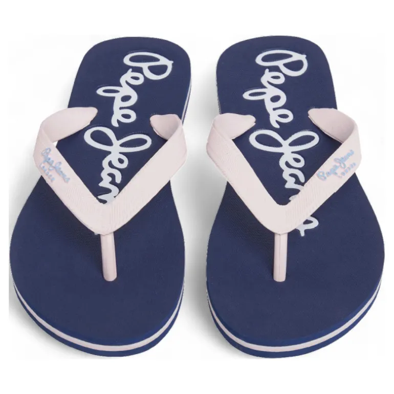 Chanclas Pepe Jeans bay beach azules y rosas con detalles blancos y tira al dedo