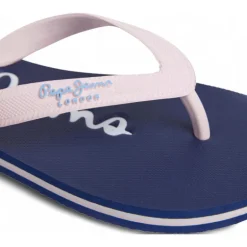 Chanclas Pepe Jeans bay beach azules y rosas con detalles blancos y tira al dedo