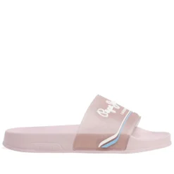 Chanclas Pepe Jeans slider origin rosas con detalles blancos y azules