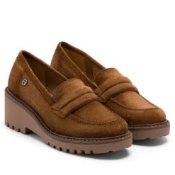 MOCASINES DE PIEL CON CUÑA CUERO LAIA PORRONET