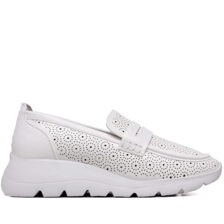 Mocasín Amarpies blancos con cuña