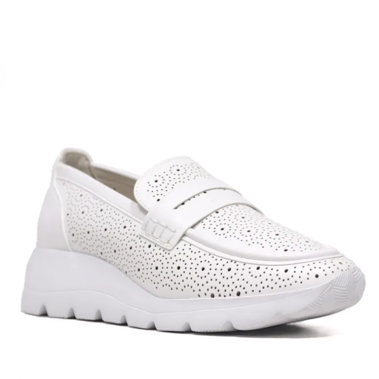 Mocasín Amarpies blancos con cuña