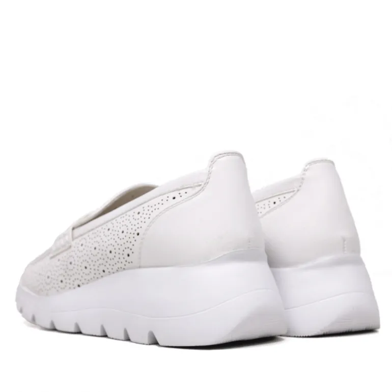 Mocasín Amarpies blancos con cuña