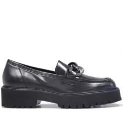 Mocasín Redlove brittany negros con plataforma y cadena
