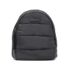 Mochila mochila negra acolchada con doble bolsillo