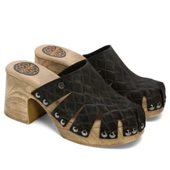SANDALIA TACON MEDIO NEGRO MALLA PORRONET