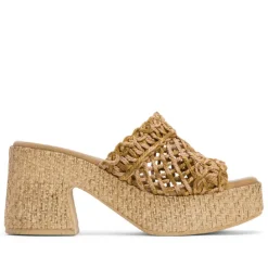 SANDALIA TACON TEXTIL CUERO JUDITH PORRONET