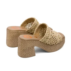 SANDALIA TACON TEXTIL NATURAL JUDITH PORRONET