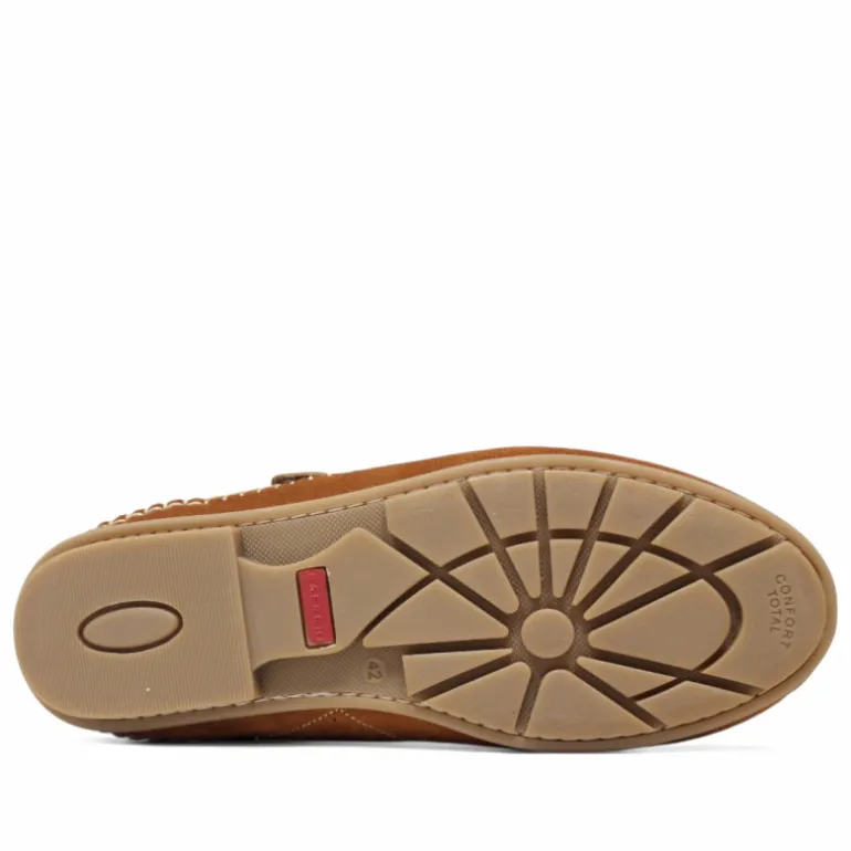 Sandalias Baerchi marrones de piel con cierre de velcro y costuras vista para hombre