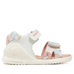 sandalias Biomecanics 252141 blancas con corazones efecto acuarela