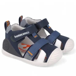 sandalias Biomecanics 252117 en tonos azules con doble cierre de velcro