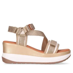 Sandalias cuña Chika 10 roco 07 doradas con correas ajustables