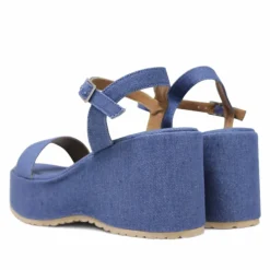 Sandalias cuña Owel Whangarei denim con plataforma y cogidas al tobillo