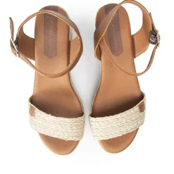 Sandalias cuña Popa arambol napa cuero