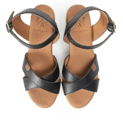 Sandalias cuña Popa benijo napa negro