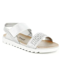 sandalias K-TINNI plateadas con pupruina