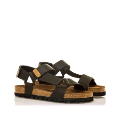 Sandalias Mustang adam marrones con suela de corcho