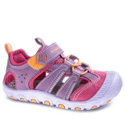 sandalias Pablosky cierre con velcro en tonos rosas y lilas