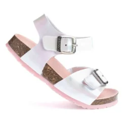sandalias Pablosky metalizadas con doble hebilla y estilo bio