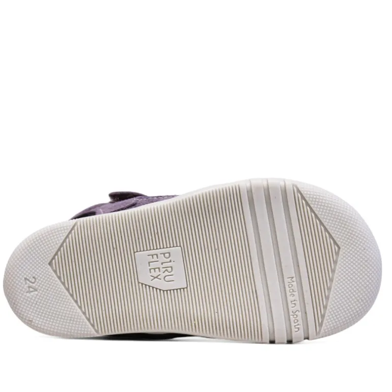 sandalias Pirufin lilas estilo cangrejera de piel y respetuosas para niña