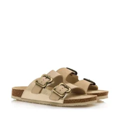 Sandalias planas Mustang lazy doradas tipo bio