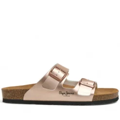 Sandalias planas Pepe Jeans maple sugar orange con doble hebilla estilo bio