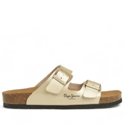 Sandalias planas Pepe Jeans golden con doble hebilla estilo bio