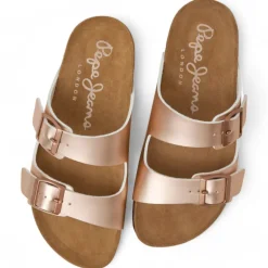 Sandalias planas Pepe Jeans maple sugar orange con doble hebilla estilo bio