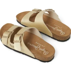 Sandalias planas Pepe Jeans golden con doble hebilla estilo bio