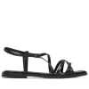 Sandalias planas Porronet verona negras de piel con tiras cruzadas