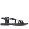 Sandalias planas Redlove Aitana negras con multiples tiras de piel