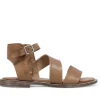 Sandalias planas Redlove marta marrones con bandas cruzadas negras