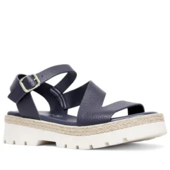 Sandalias planas Redlove Alba con bandas cogidas al tobillo de piel azules