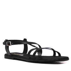 Sandalias planas Redlove Aitana negras con multiples tiras de piel