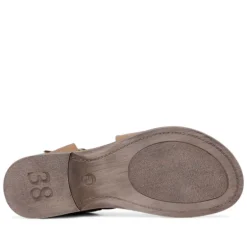 Sandalias planas Redlove marta marrones con bandas cruzadas negras