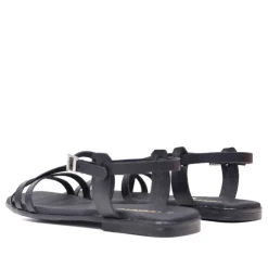 Sandalias planas Redlove Aitana negras con multiples tiras de piel