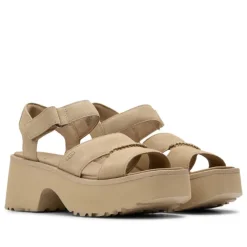 Sandalias plataformas UGG new heights mustard seed con tira en el tobillo